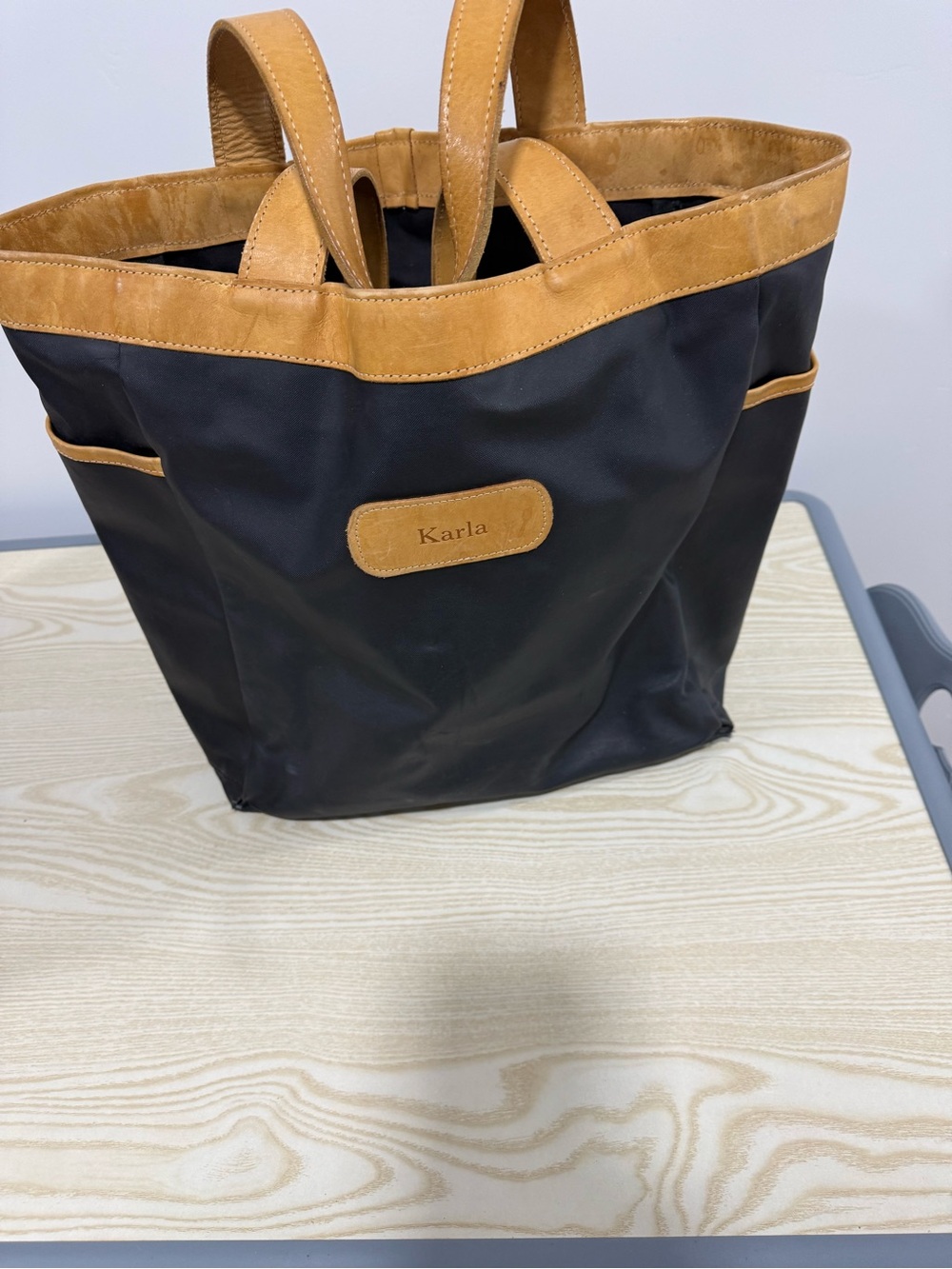 Jon Hart Black and Tan Tote Bag